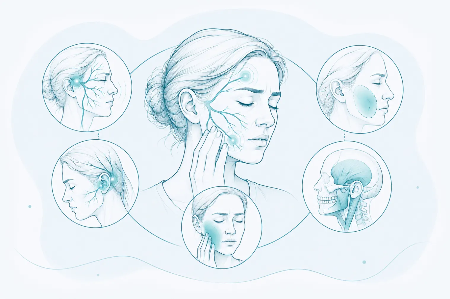 Ilustración de condiciones asociadas al dolor orofacial