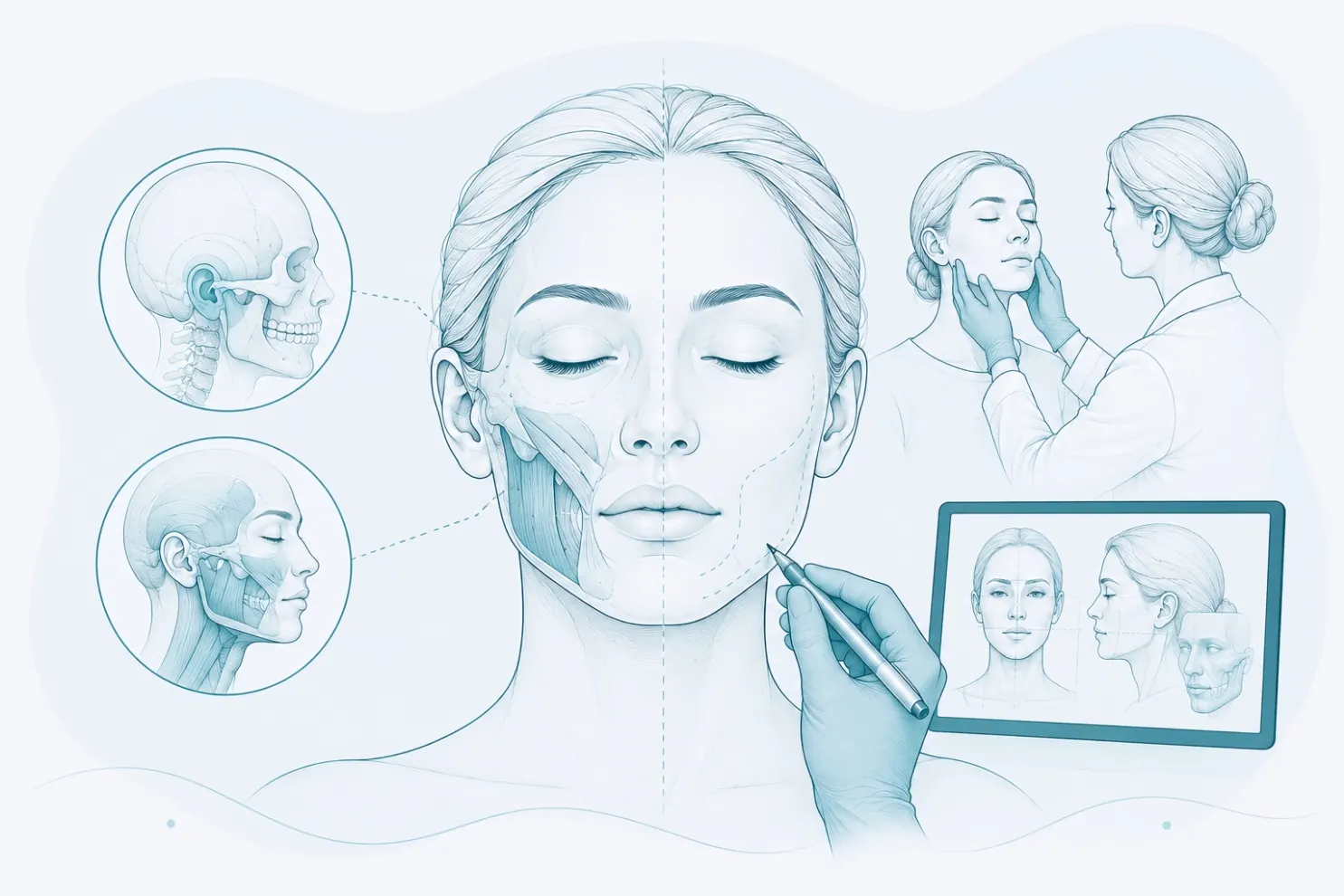 Ilustración sobre armonización facial y salud orofacial